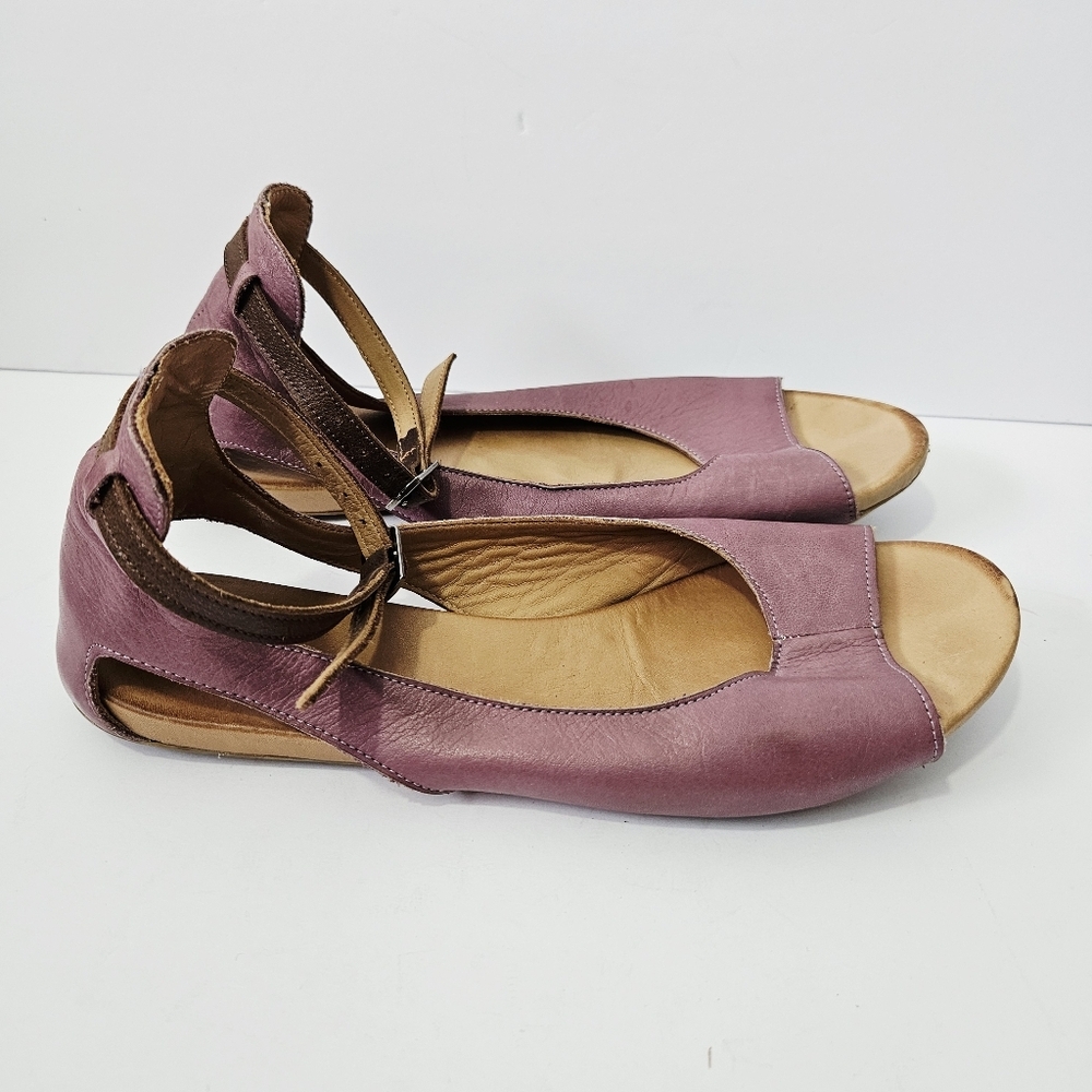 Bueno Donna Sandals Size 41 US 9.5 - 10 Purple Leather Ankle Strap Shoes